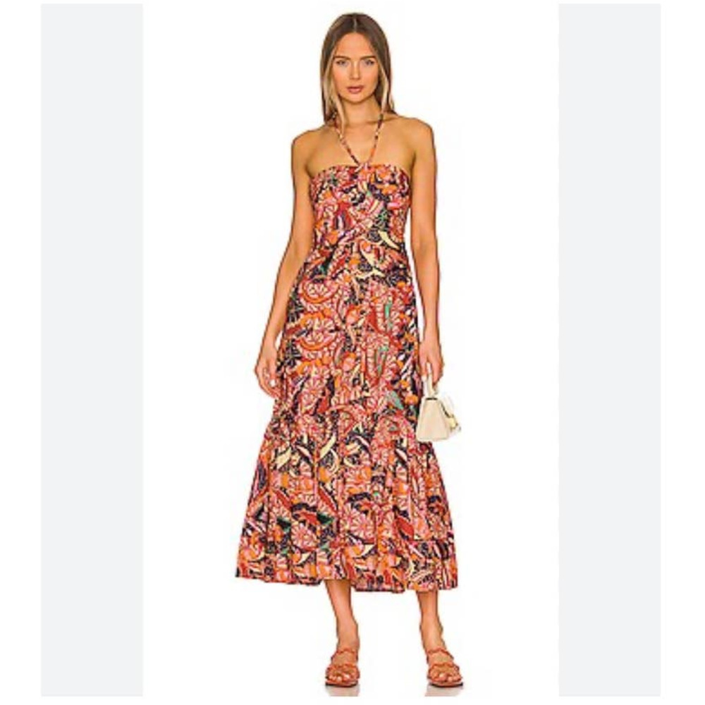 A.L.C Adelle Halter Dress Kaleidoscopic Print Multicolor Size 12 NWT
